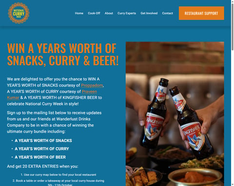 Preview Year's Worth Of Praveen Kumar Curry, Proppadom Snacks & Kingfisher Beer