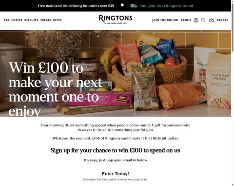 Preview £100 Ringtons Vouchers
