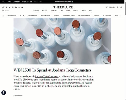 Preview £500 Jordana Ticia Cosmetics Vouchers