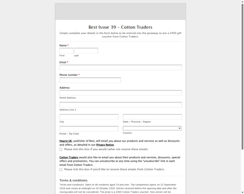 Preview £400 Cotton Traders Vouchers