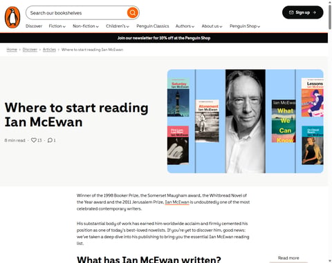 Preview Bundle Of 8 Books Written By Ian McEwan