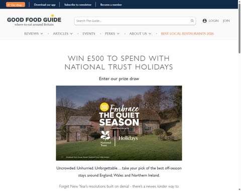 Preview £500 National Trust Holidays Voucher