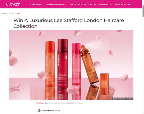 Preview Lee Stafford London Haircare Products