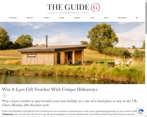 Preview £400 Unique Hideaways Gift Voucher