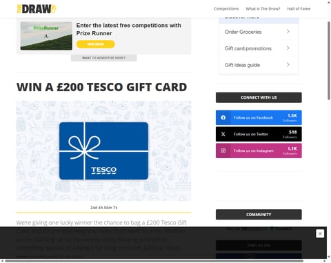 Preview £200 Tesco Gift Card
