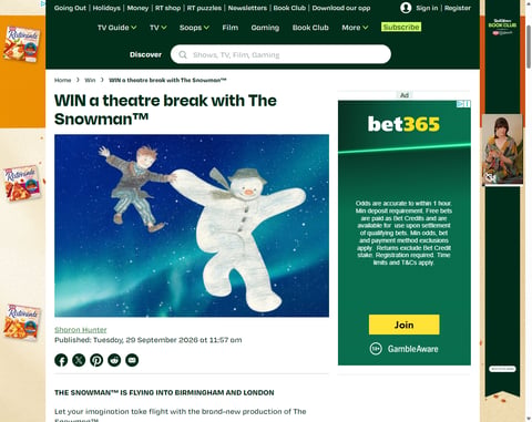 Preview The Snowman Theatre Break in Birmingham