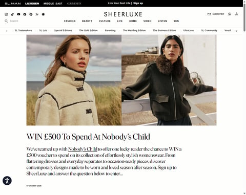 Preview £500 Nobody's Child Vouchers