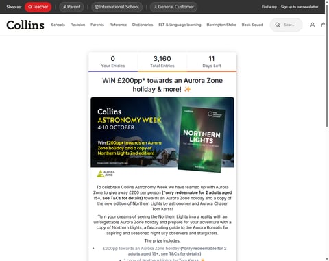 Preview £200 Aurora Zone Holiday Vouchers