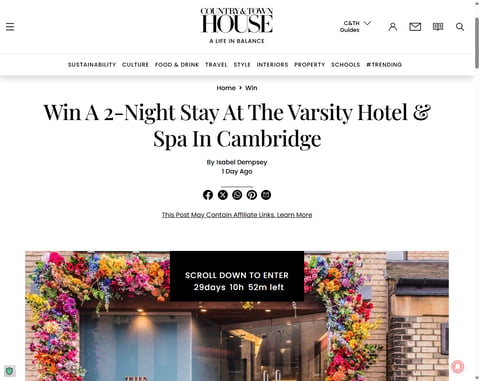 Preview 2-Nights At The Varsity Hotel & Spa, Cambridge