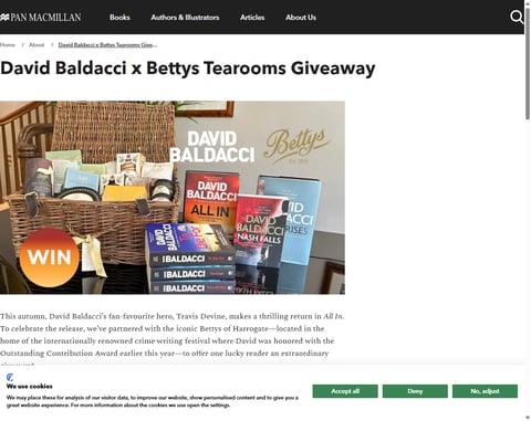 Preview Bettys Hamper & Signed David Baldacci Books