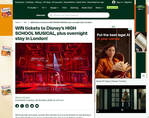 Preview Disney's High School Musical Tickets & Overnight Stay In London