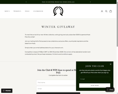 Preview £500 Hook Polo Vouchers