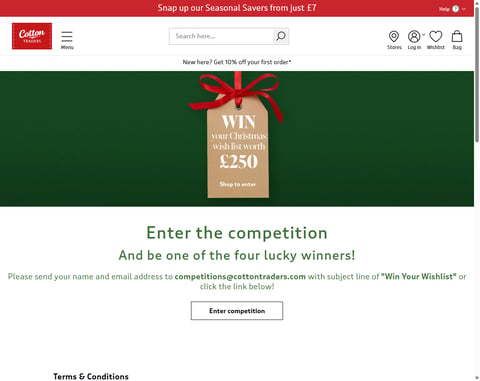Preview £250 Cotton Traders Vouchers