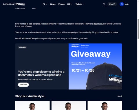 Preview Atlassian Williams F1 Team Cap Signed By Alex Albon And Carlos Sainz