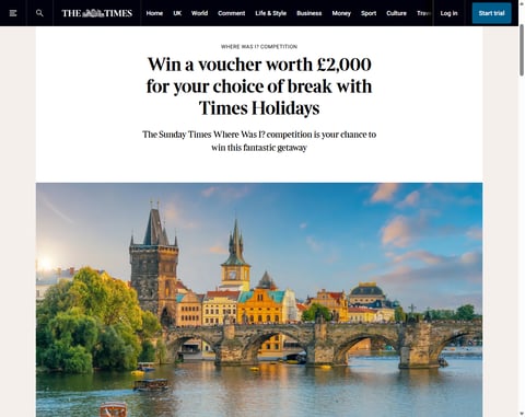 Preview £2,000 Times Holidays Vouchers