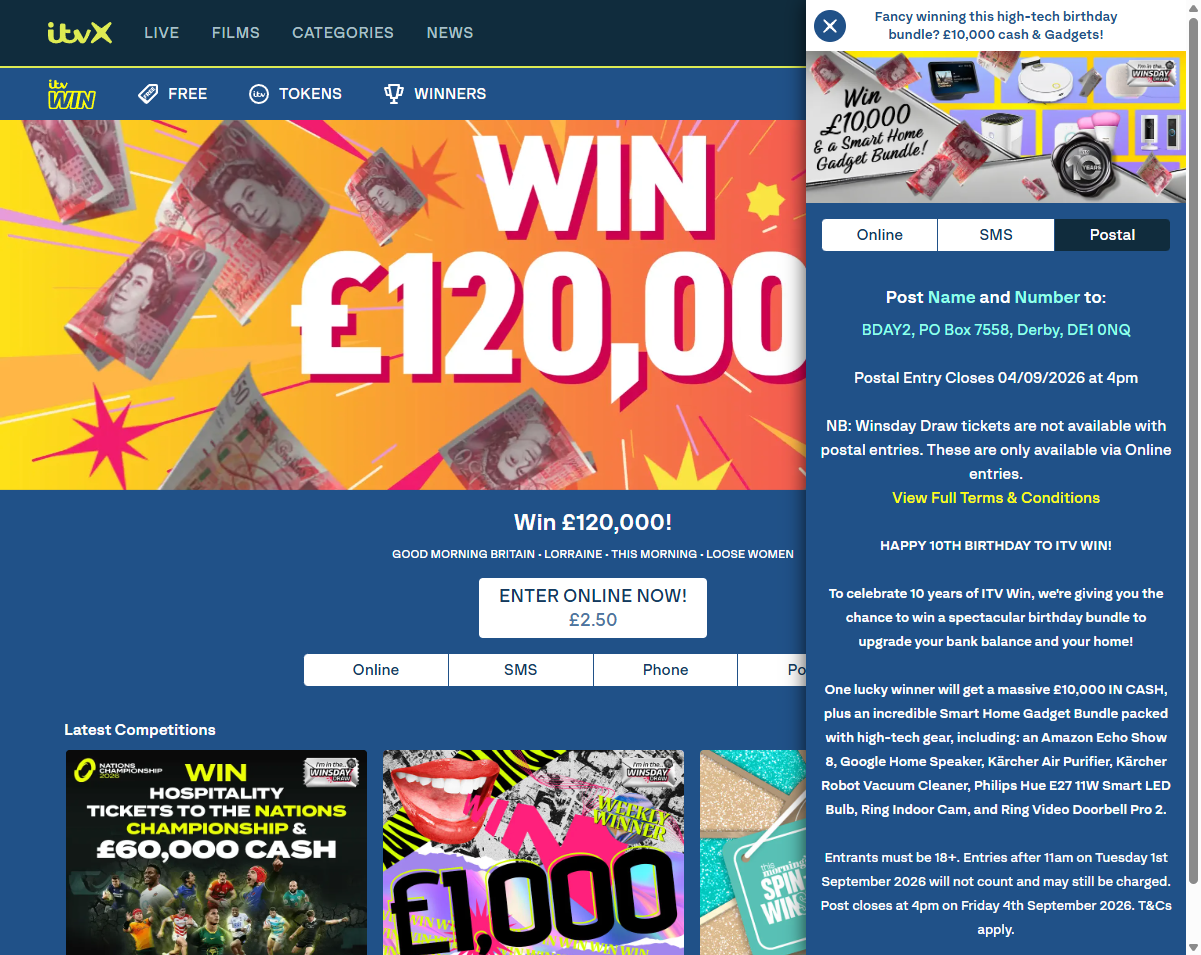 Free TV Competitions: ITV.com & Channel 5 | Competitions Time
